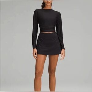 Lululemon EUC Black Pace Rival Skirt Skort Size 16 TALL Golf Tennis Pickleball